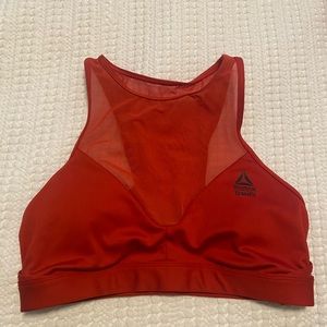 Reebok mesh small red sports bra
